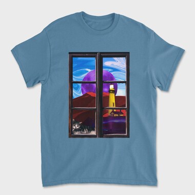 Унисекс Мъжка Тениска, Landscape Window