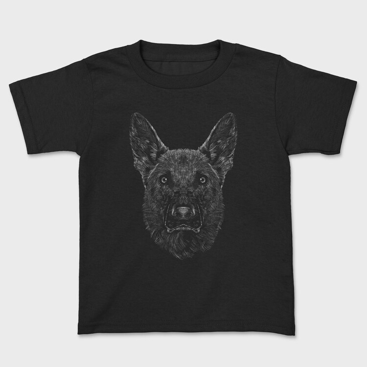 German Shepherd Portrait, Детска Тениска