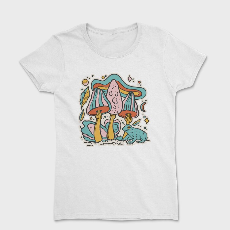 Pastel Retro Mushrooms, Women's T-Shirt