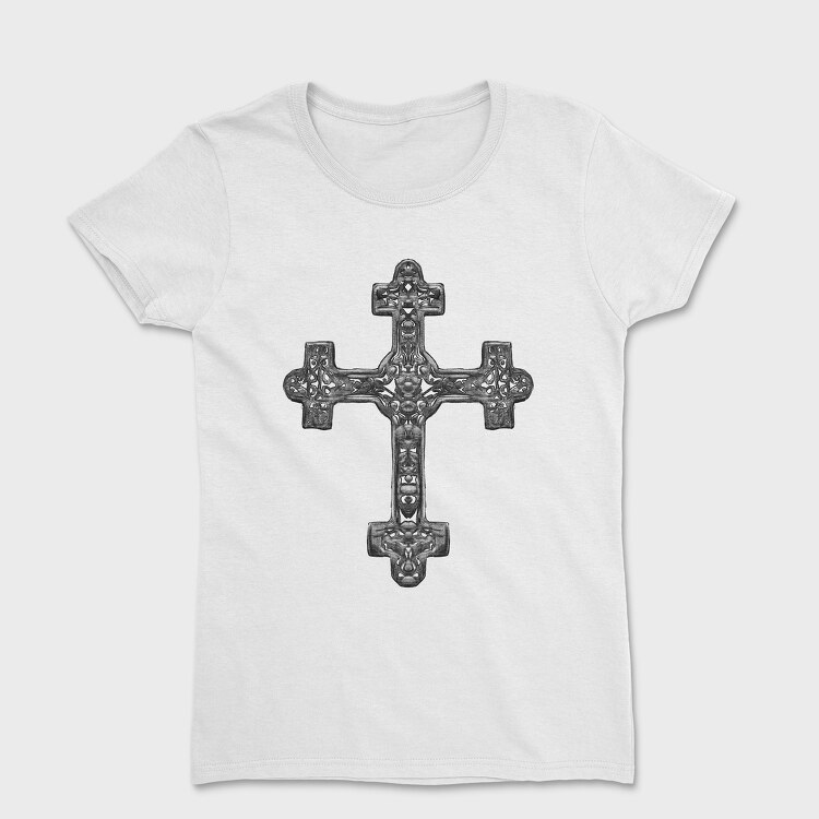 Germanic Cross Handdrawn, Дамска Тениска
