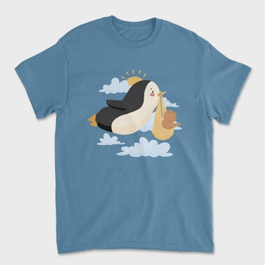 Penguin With a Baby, Unisex Men's T-Shirt