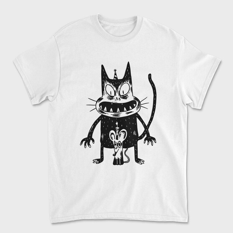 Creepy Cat Mouse, Unisex Men's T-Shirt
