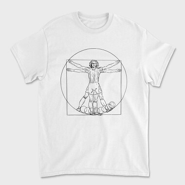 Vitruvian Man Football, Unisex Men's T-Shirt