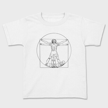 Vitruvian Man Football, Kids' T-Shirt