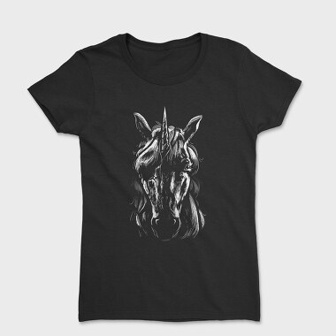 Дамска Тениска, Blindfold Unicorn Portrait