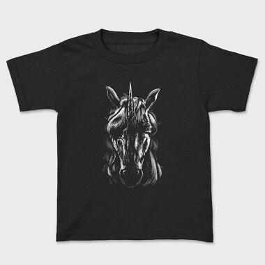 Blindfold Unicorn Portrait, Kids' T-Shirt