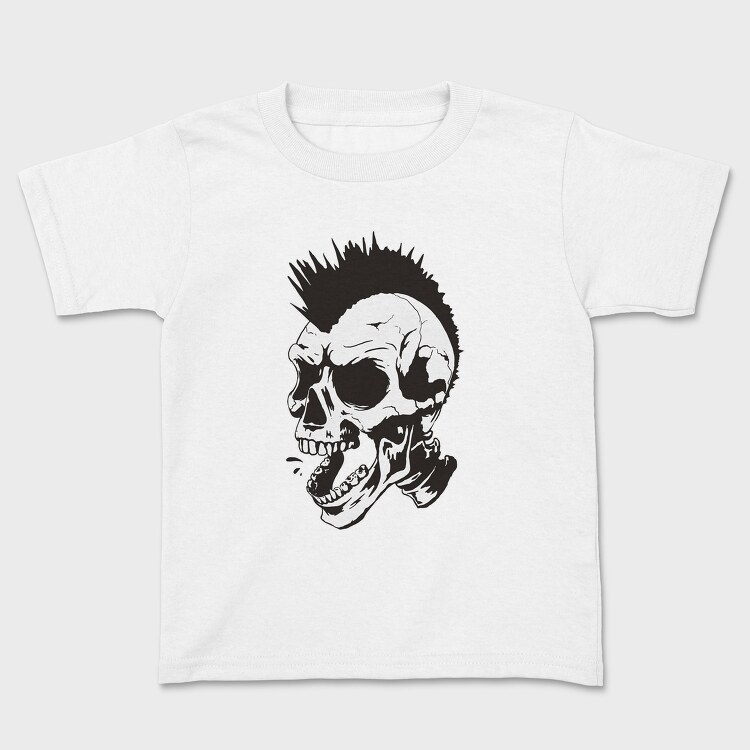 Skull Punk Mohawk, Kids' T-Shirt