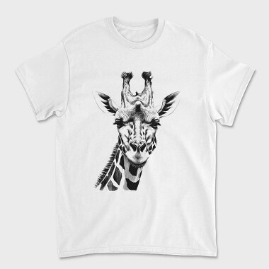 Giraffed Black and White, Unisex Men's T-Shirt