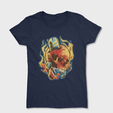 Skull Skater in Fire, Women's T-Shirt