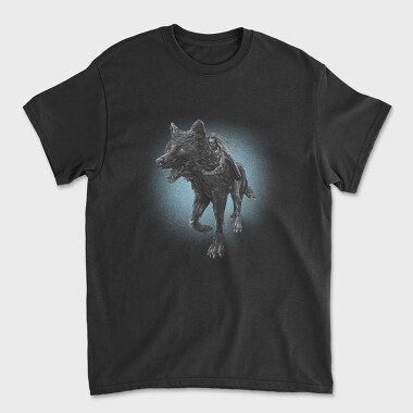 Унисекс Мъжка Тениска, Girl Riding Wolf