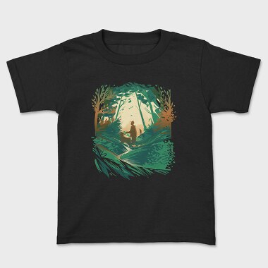 Walk Woods Dog, Kids' T-Shirt