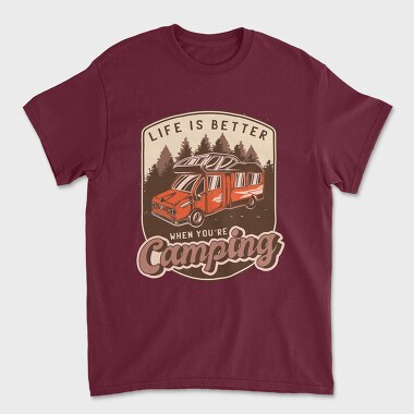 Life Is Better When Youre Camping, Unisex Men's T-Shirt