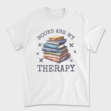 Books Are My Therapy, Unisex Men's T-Shirt