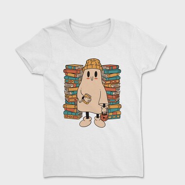 Books Cute Ghost, Women's T-Shirt