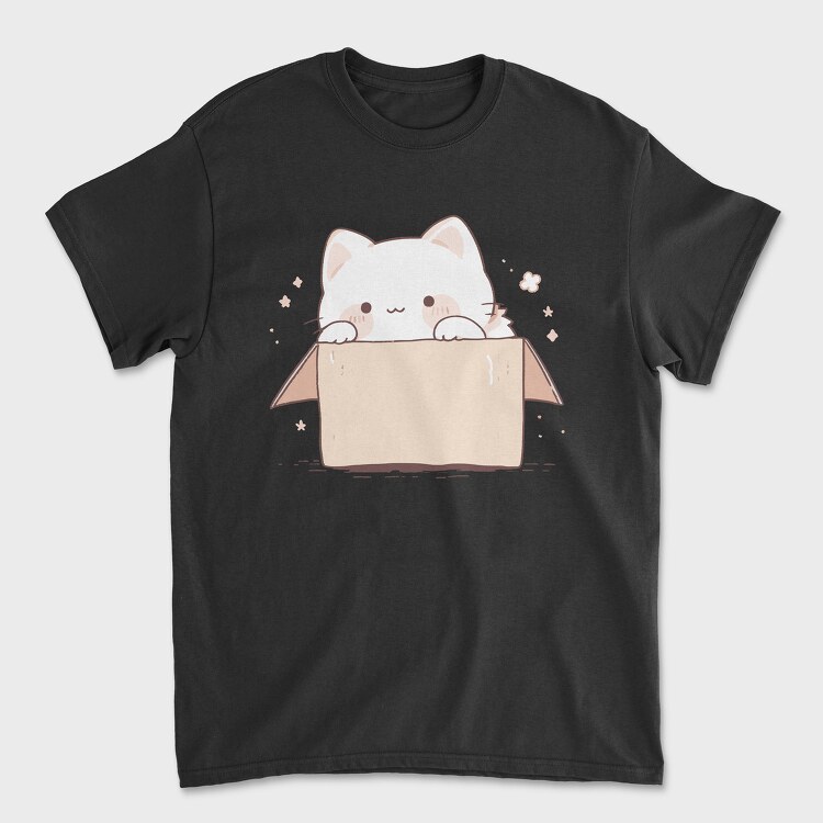 Cute Little Cat Box, Unisex Men's T-Shirt