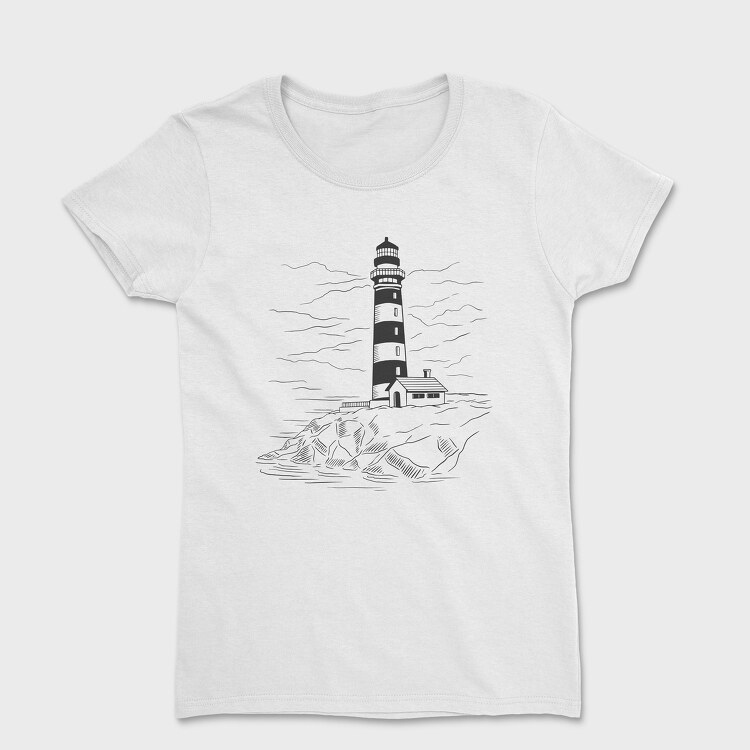 Lighthouse Illustration, Women's T-Shirt