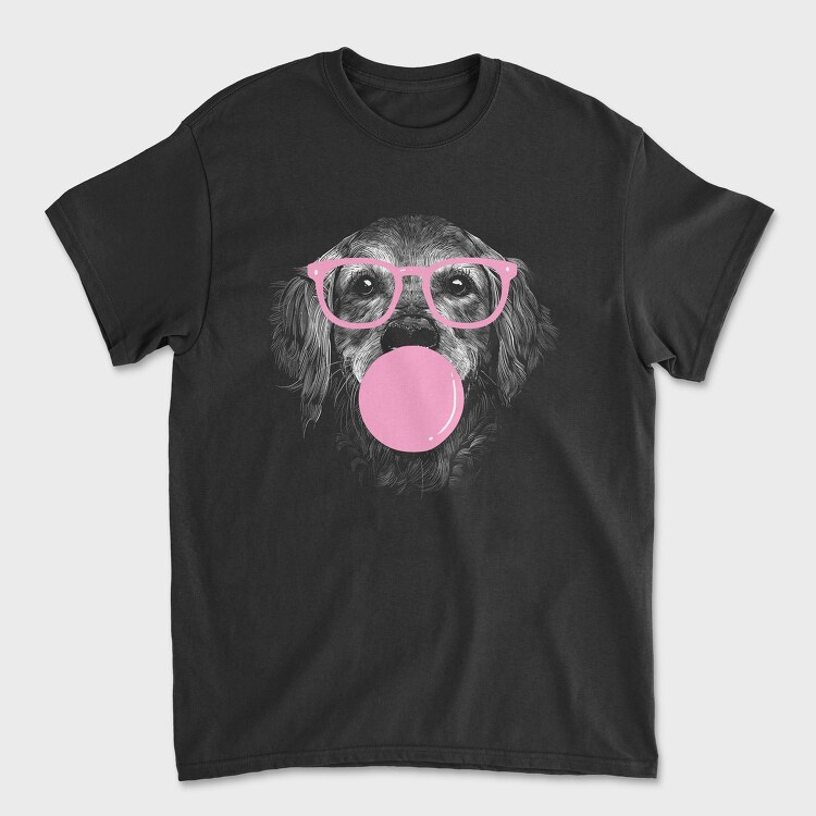 Golden Dog Glasses, Unisex Men's T-Shirt
