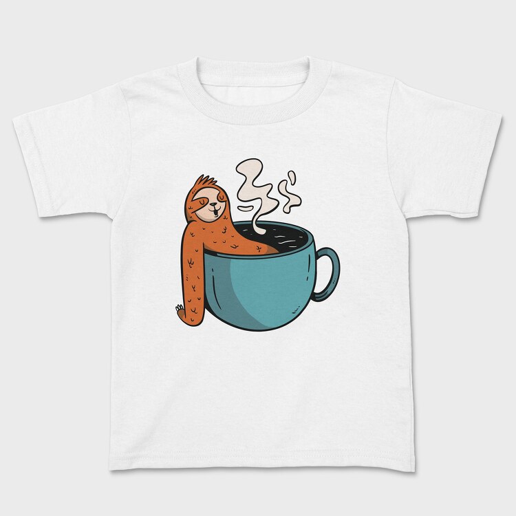 Sloth Coffee Hot Tub, Kids' T-Shirt