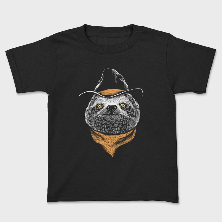 Sloth Cowboy Color, Kids' T-Shirt