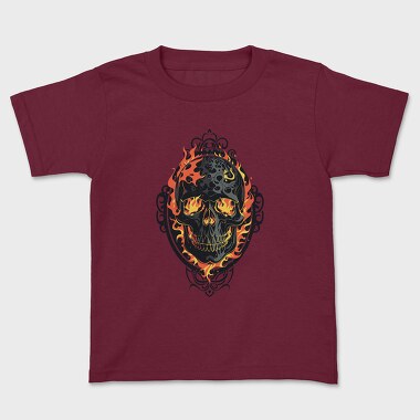 Gothic Skull on Fire, Kids' T-Shirt