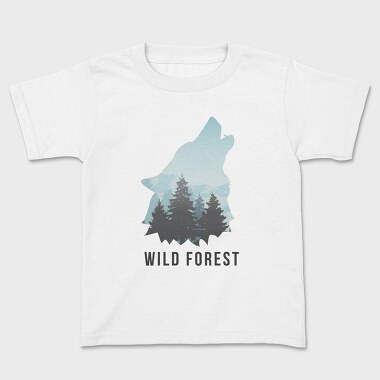 Wild Forest Wolf, Kids' T-Shirt
