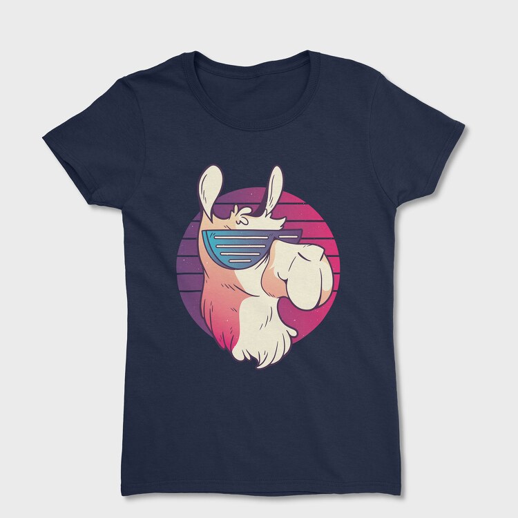 Llama Sunglasses Retro, Дамска Тениска