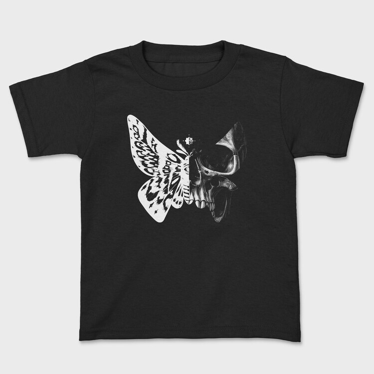 Butterfly Half Skull, Kids' T-Shirt