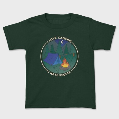Love Camping Hate People, Kids' T-Shirt