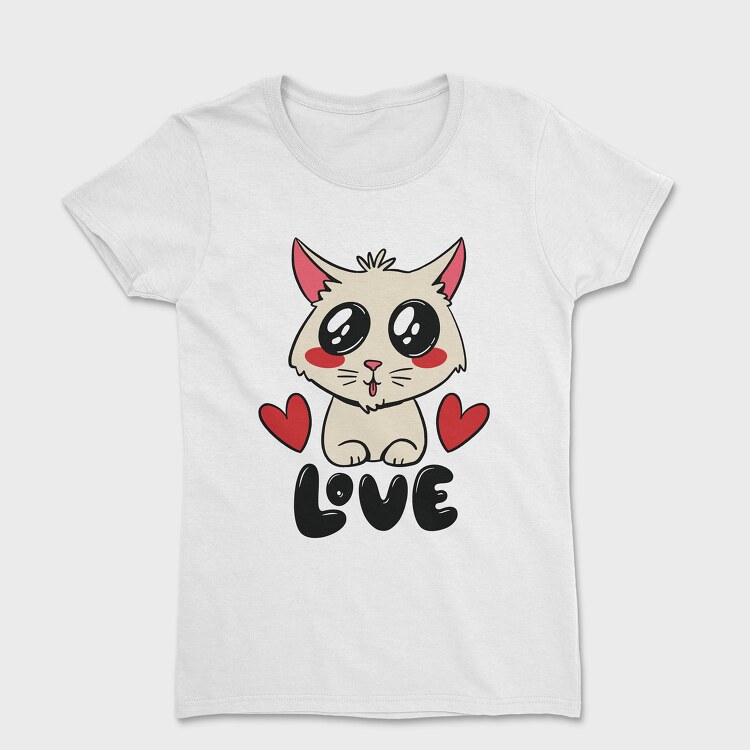 Love Cute Cat, Women's T-Shirt