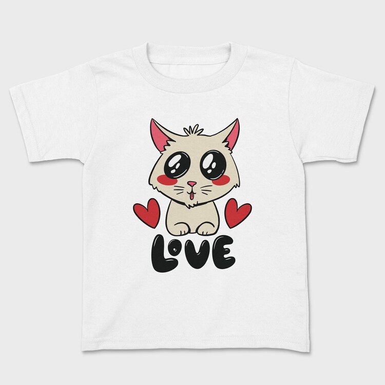 Love Cute Cat, Детска Тениска