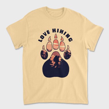 Love Hiking Bear Paw, Unisex Men's T-Shirt