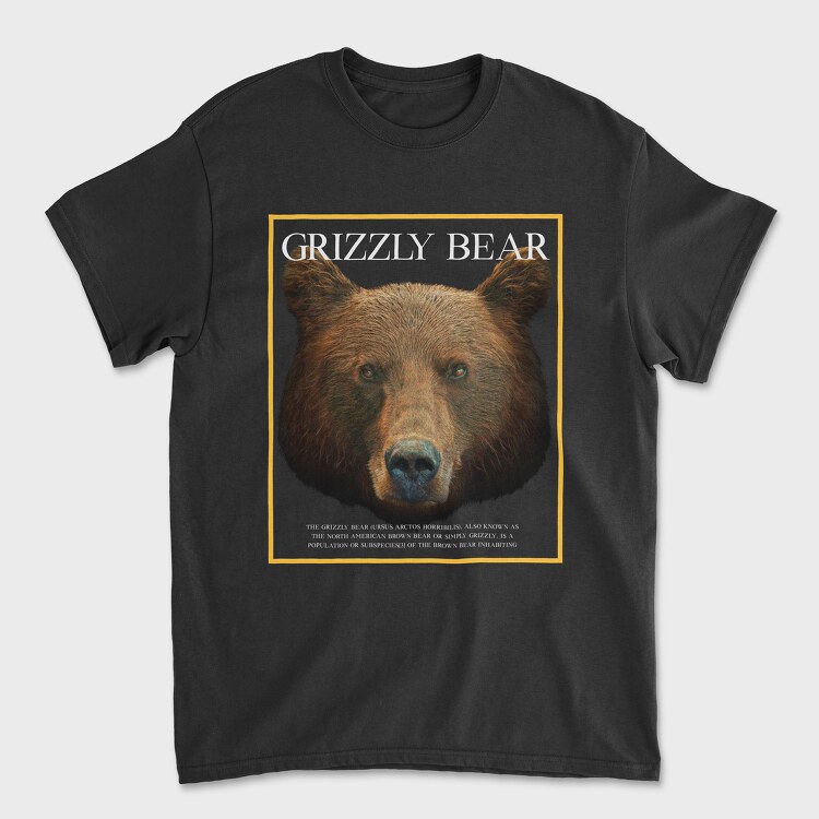 Grizzly Bear Face, Унисекс Мъжка Тениска