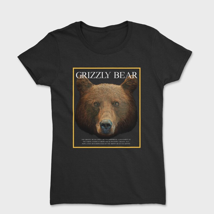 Grizzly Bear Face, Дамска Тениска