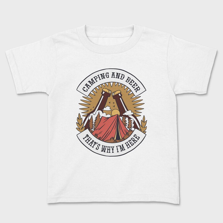 Camping and Beer 2, Kids' T-Shirt