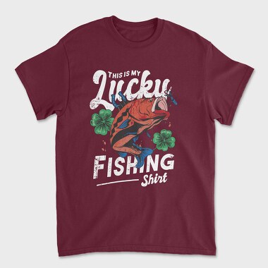 Lucky Fishing, Unisex Men's T-Shirt