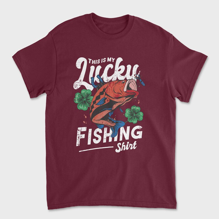 Lucky Fishing, Unisex Men's T-Shirt