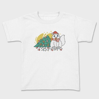 Guilty Christmas Cat, Kids' T-Shirt