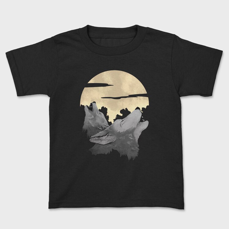 Wolves Howling With the Moon, Kids' T-Shirt