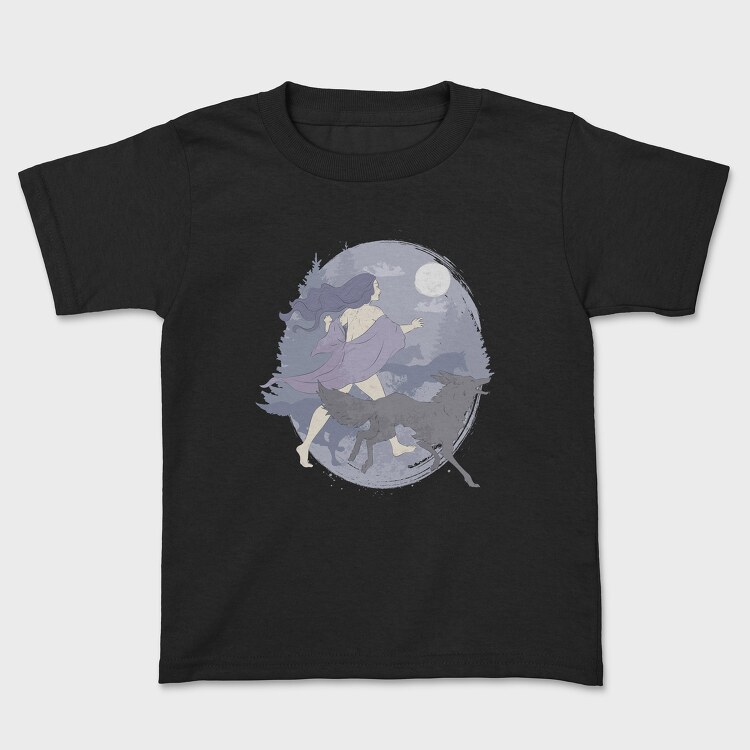 Woman Who Runs With Wolves, Kids' T-Shirt
