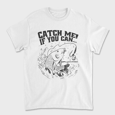 Carp Catch Me if You Can, Unisex Men's T-Shirt