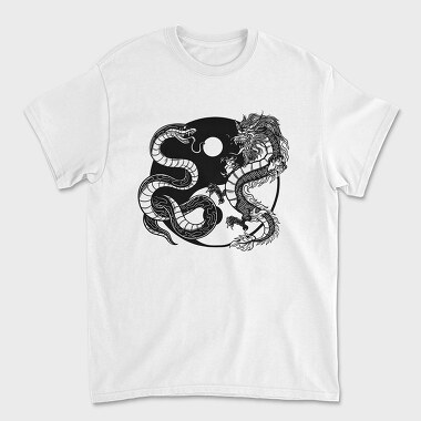 Yin Yang Dragon Snake, Unisex Men's T-Shirt
