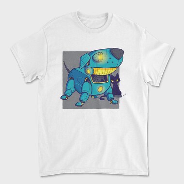 Dog Blue Robot, Unisex Men's T-Shirt