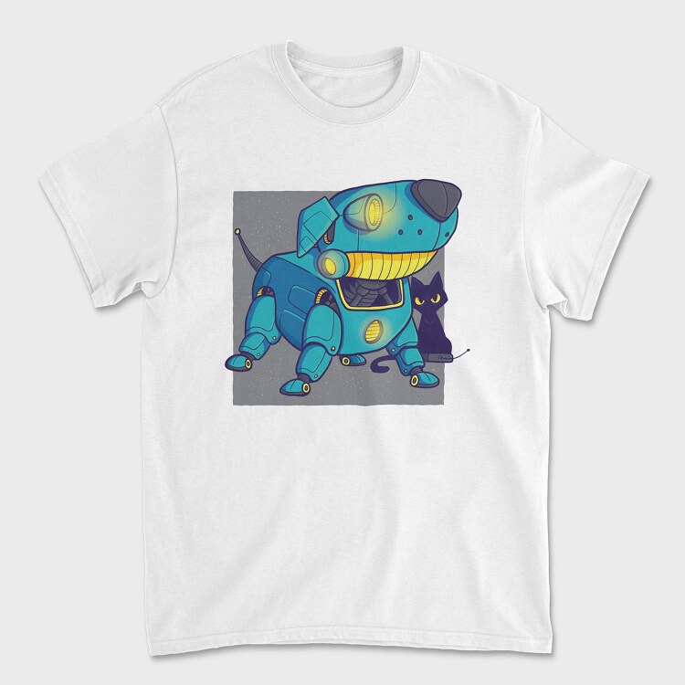 Dog Blue Robot, Унисекс Мъжка Тениска