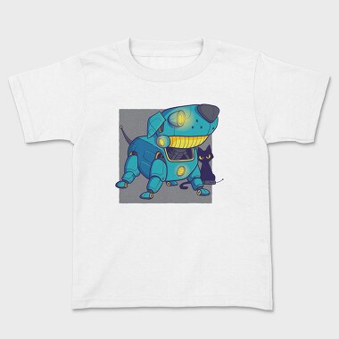 Детска Тениска, Dog Blue Robot