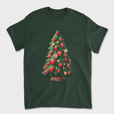 Strawberries Christmas Tree, Unisex Men's T-Shirt