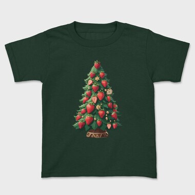 Strawberries Christmas Tree, Kids' T-Shirt