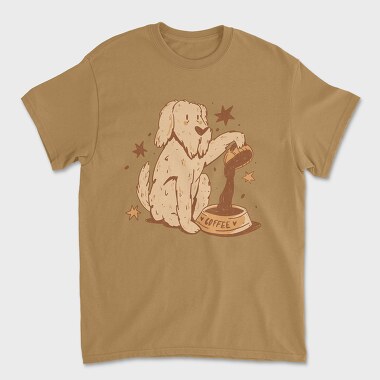 Dog Coffee Doodle, Unisex Men's T-Shirt