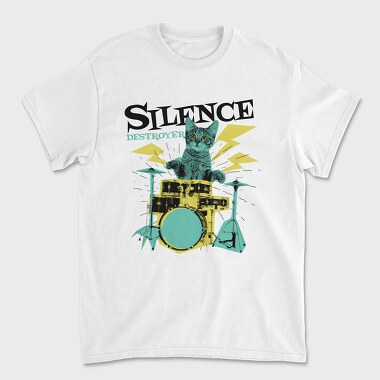 Cat Drummer 3, Unisex Men's T-Shirt