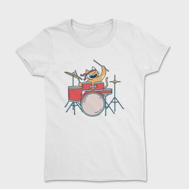 Cat Drummer, Women's T-Shirt