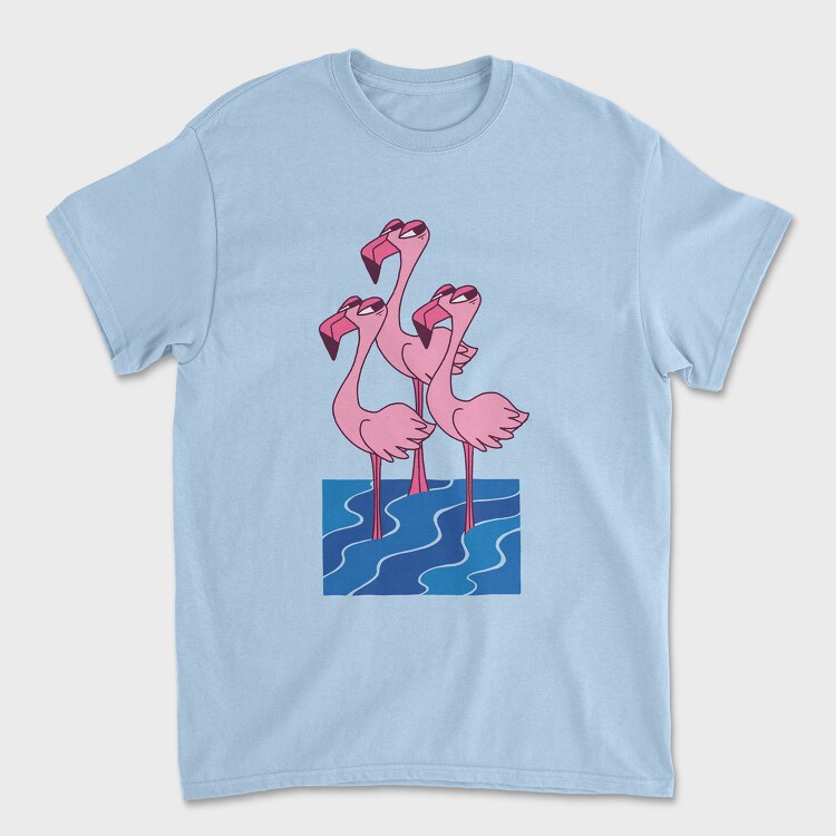 Flamingo Trio, Unisex Men's T-Shirt